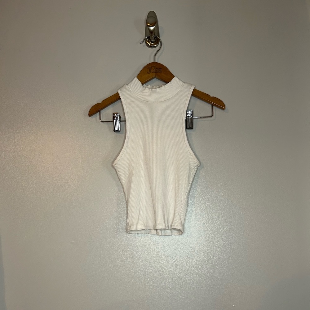 White Cropped Tank Top
